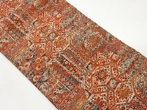 蜀江に華紋・草花模様織出し名古屋帯